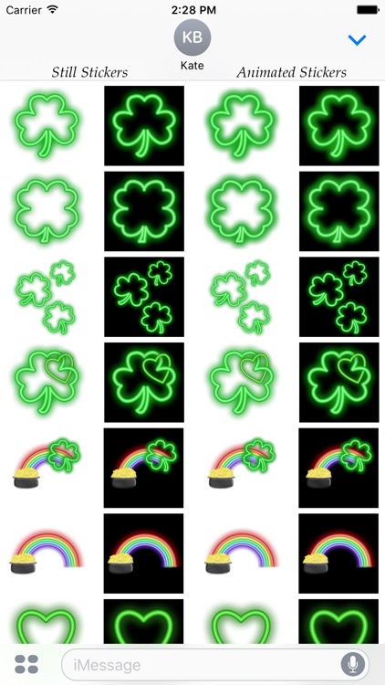 Shamrocks Plus Animated Sticker Pack for iMessage