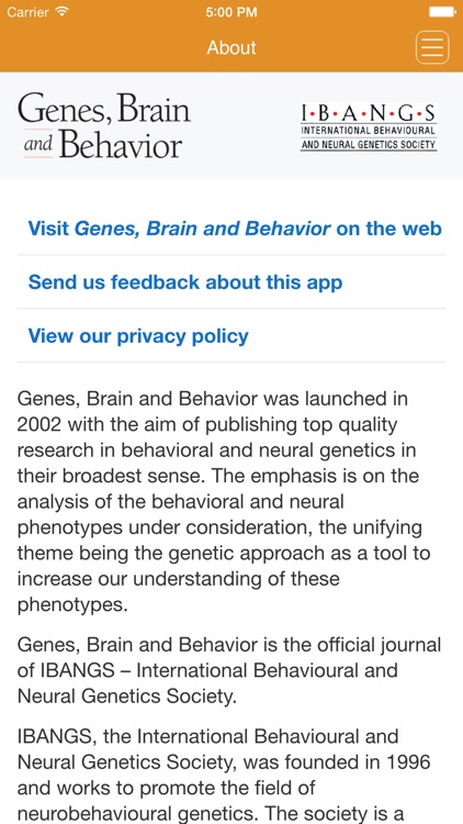 Genes, Brain and Behavior