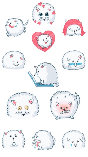 Fluffy Pomeranian Dog Stickers(圖2)-速報App