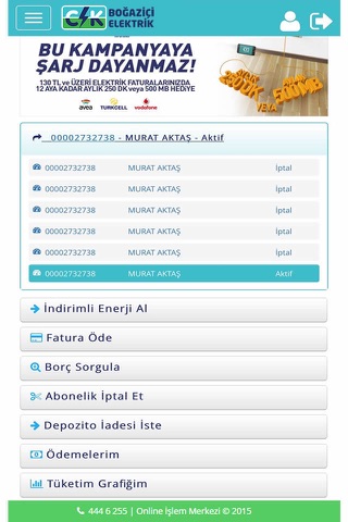 CK Boğaziçi Elektrik Mobil İşlemler screenshot 3