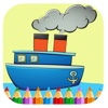 Coloring Page Game For Paint Big Boat Edition