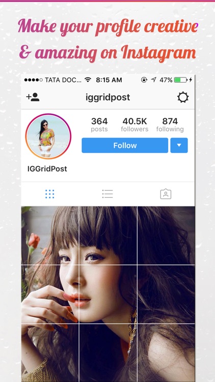 IG Grid Post - Crop Your Photos For Insta Profile