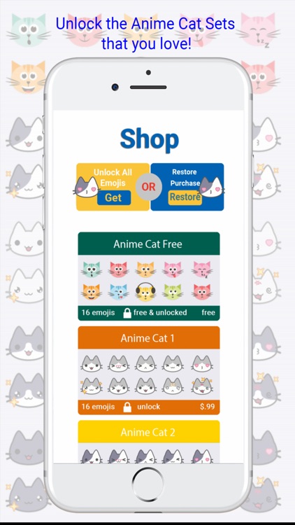 Anime Cat Emoji - 80+ Anime Cat Emoji Keyboard screenshot-3