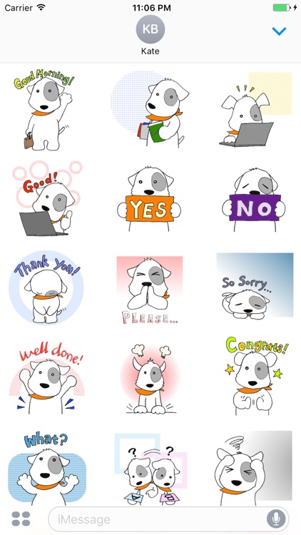 Bruno The White Dog In The Office Sticker