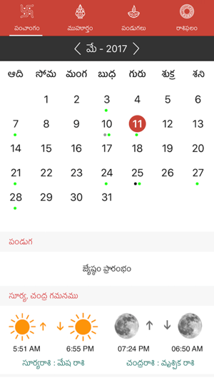 Telugu Calendar Panchangam.