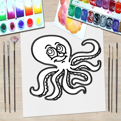 Animal Kid Coloring Book Icon