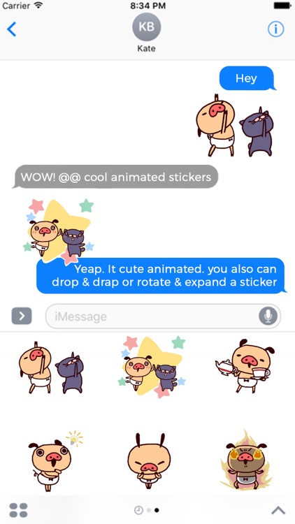 Stupid pig & Friends Animated Stickers
