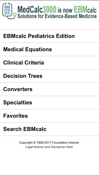 MedCalc 3000 Pediatrics Screenshot 1