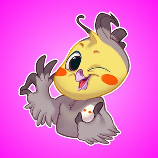 Colored Funny Bird Stickers Icon