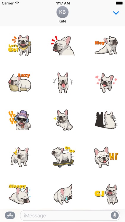 Cutie French Bulldog Stickers