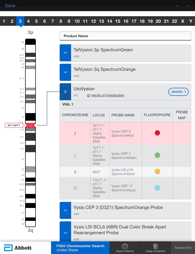 Abbott FISH Chromosome Search screenshot 2