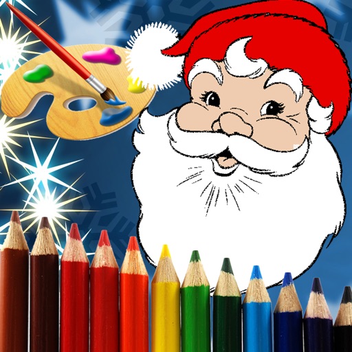 Christmas Santa Coloring Pages -Kids Coloring Book Icon