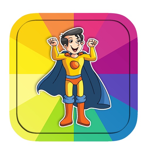 Super Hero Coloring Page Game Free Play Edition iOS App