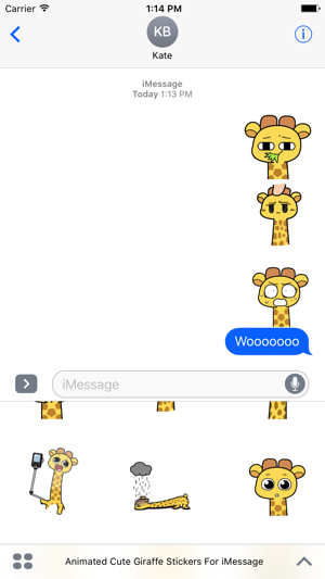 Animated Cute Giraffe Stickers For iMessage(圖3)-速報App