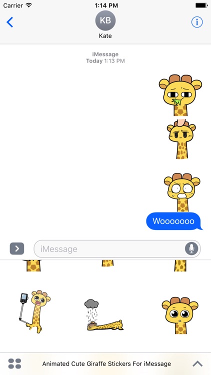 Animated Cute Giraffe Stickers For iMessage