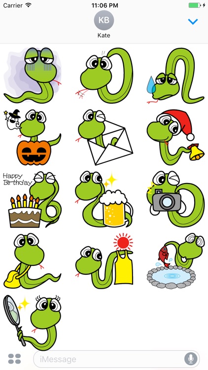 Leo The Funny Green Snake Sticker