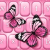 Pink Butterfly Keyboard: Fancy Background Themes