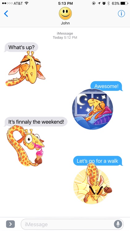 Funny Little Giraffe Stickers