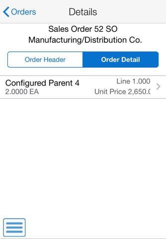 Скриншот из Customer Order Overview Smartphone for JDE E1