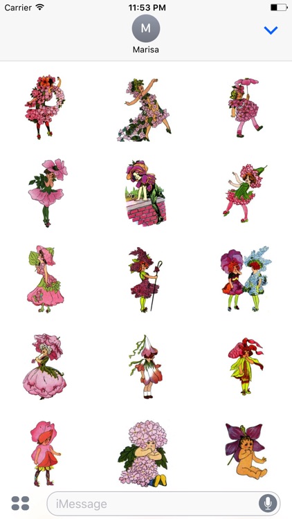 Vintage Pink Flower Child Stickers screenshot-4