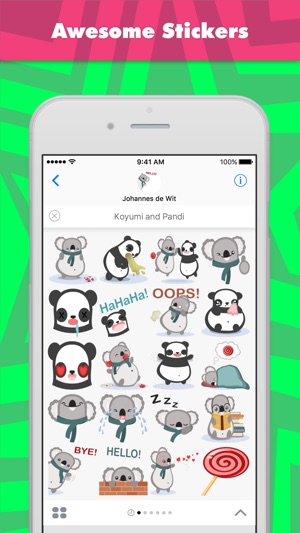 Koyumi and Pandi stickers by Johannes de