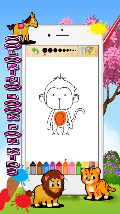 zoo animals card coloring book for kids screenshot-4