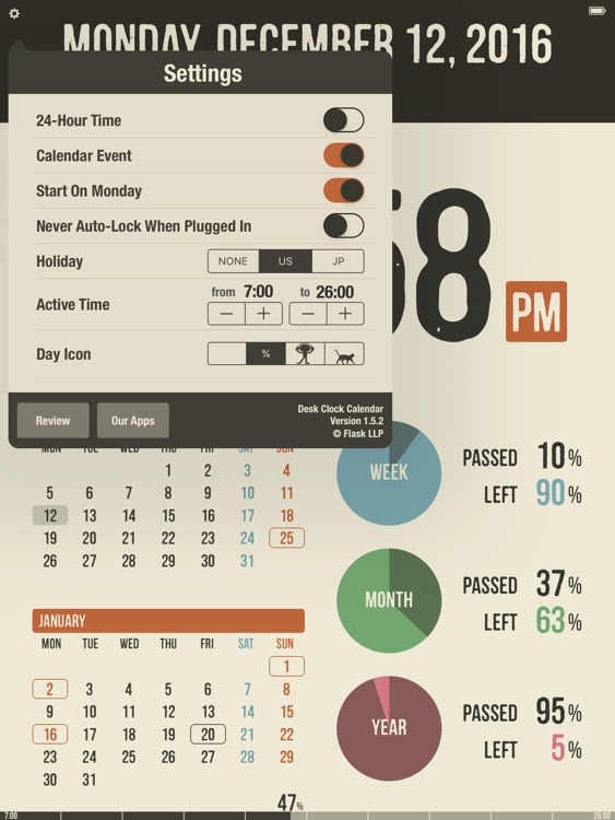 Desk Clock Calendar screenshot-3