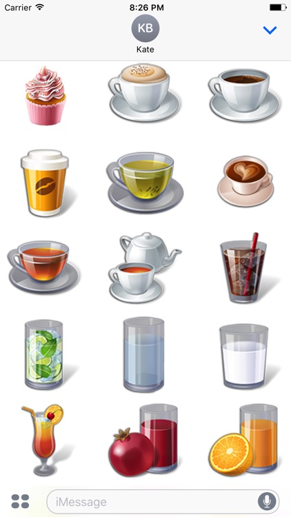 3D Coffee, Tea, Fruits - 200 Various Food Stickers
