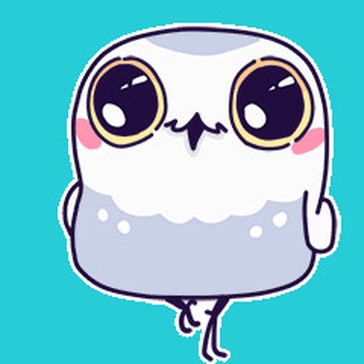 Animated White Owl Stickers For iMessage icon