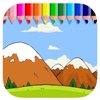 Draw Mountain Coloring Book Game For Children