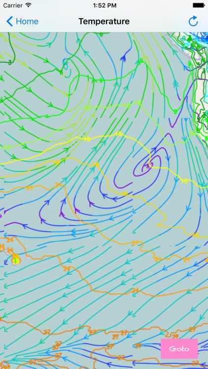 Weather Map with wind,wave height and air pressure