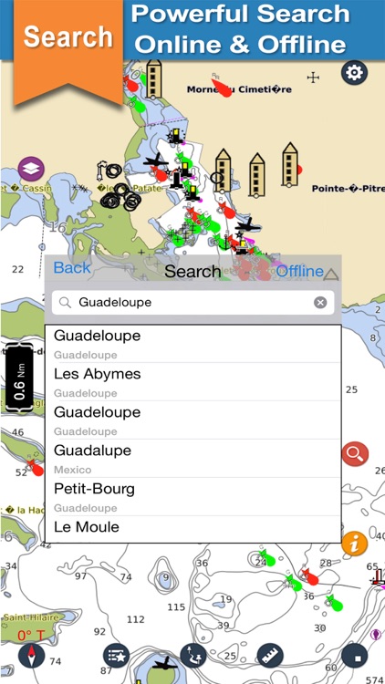 Caribbean Sea offline nautical charts for fishing