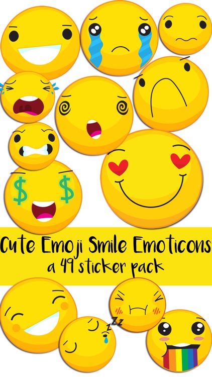 Cute Emoji Smile Emoticons Sticker Pack by Veritas Design Group