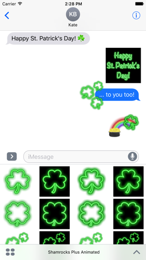 Shamrocks Plus Animated Sticker Pack for