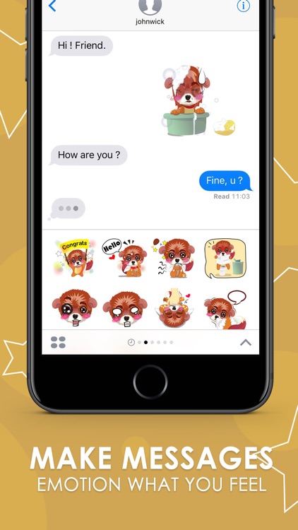 Mini Shisu happy Stickers & Keyboard By ChatStick