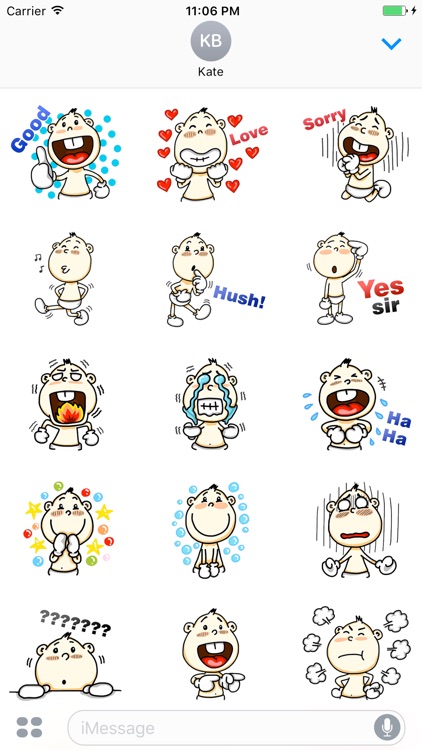 Teddy The Naughty Baby Boy English Sticker