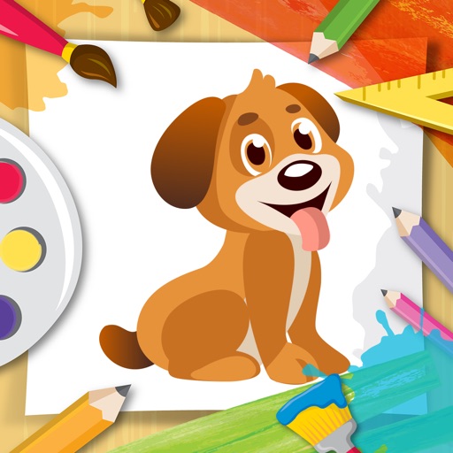 Dog Coloring Book for Kids: Learn to color & draw. icon