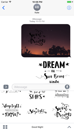 Good Night Typography Stickers for iMessage(圖3)-速報App