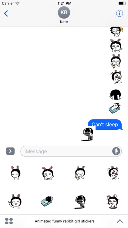 Animated Funny Rabbit Girl Stickers For iMessage screenshot-4