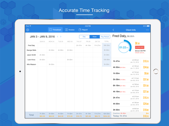 Hours Keeper Pro - Timesheet, Tracking & Billing iPad app afbeelding 5