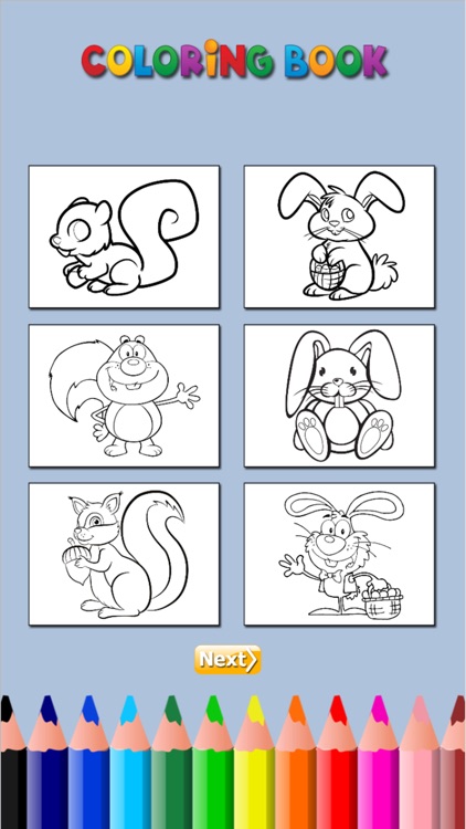 Cute Squirrel & Rabbit - Game coloring book for me screenshot-3