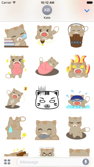 Bobo the cute brown cat for iMessage Sticker(圖3)-速報App