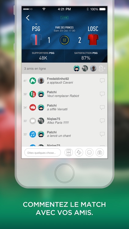 WeFan, Messagerie foot des fans en live.