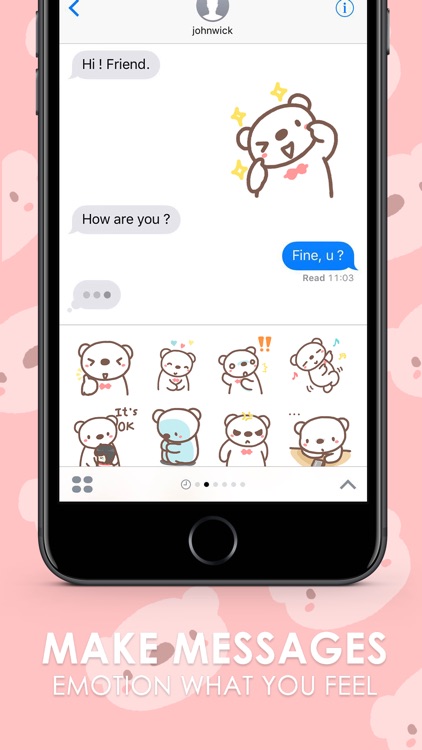 HereMhee Lovely Bear Stickers Emoji By ChatStick