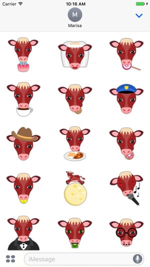 Red Cow Emoji Stickers for iMessage(圖5)-速報App