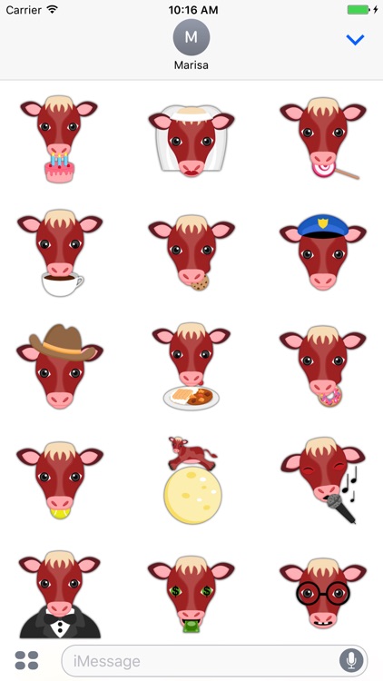 Red Cow Emoji Stickers for iMessage screenshot-4