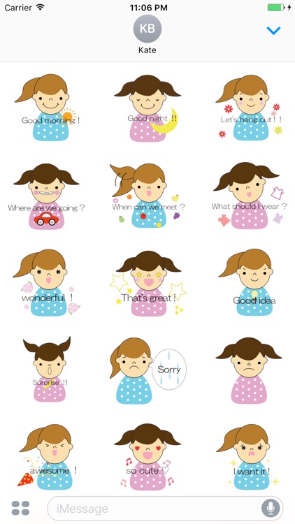 Ida The Twintil Girl English Stickers