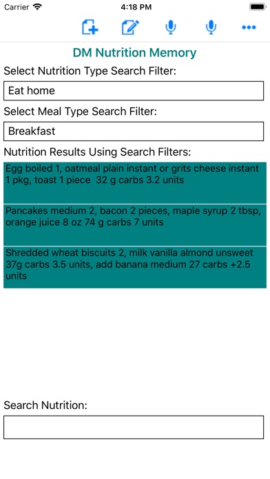 DM Nutrition Memory screenshot 2