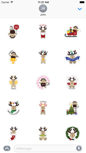 Reindeer And Monkey Aminated Sticker(圖2)-速報App