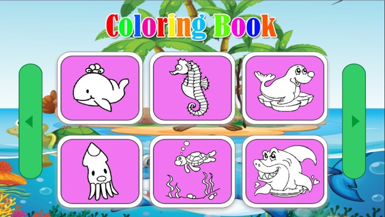 Shark tank and Sea animals coloring game for kid